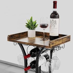 Mini masa şarap tutucu standı cam tutucu ile likör dolabı ahşap masa 14 şişe zemin şarap depolama - Product Image 4