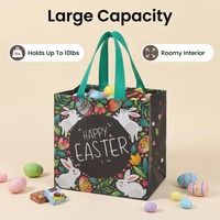 Sacs non tissés personnalisés imprimés en couleur, écologiques, imperméables, recyclables, avec bandoulière moyenne, pour cadeaux de Pâques