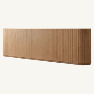 Juego de Dormitorio Moderno de Lujo en Madera Sólida, Cama King Size con Base de Madera y Mesita de Noche Abierta - Product Image 6