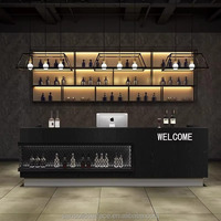Bureau de réception pliable moderne avec éclairage LED personnalisé, élégant pour les cafés, les salles de sport, les bureaux, les hôtels, les écoles, les centres commerciaux, les hôpitaux, les bureaux d'angle