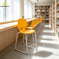 Chaise ergonomique empilable en plastique à dossier haut pour mobilier commercial OEM/ODM, idéale pour salles de classe, bibliothèques et salles de lecture