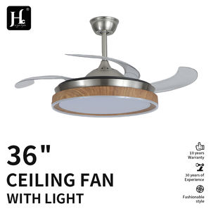 Ventilateur de plafond LED moderne de 42 pouces, 3 pales, design rétractable invisible, montage encastré, lumière à intensité variable, télécommande, disposition AGI32 - Product Image 2