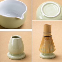 Ensemble de café matcha minimaliste et écologique de 10 pièces avec logo personnalisé, bol à matcha japonais, fouet en bambou, céramique, OEM