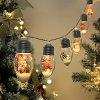 Guirlandes lumineuses de Noël à piles, décoratives, à suspendre, lumières féériques LED blanc chaud pour arbre de Noël, fête à domicile