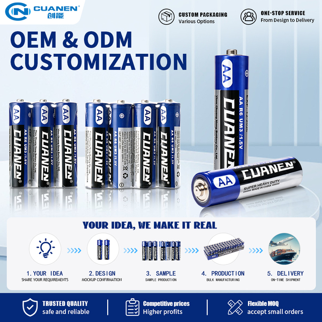 Cuanen Latest Best Selling Alkaline Aa Cell Batteries 1.5V R6 Battery for Remote Control