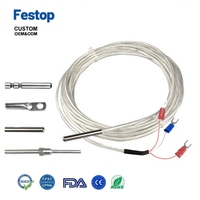 Capteur de température Festop Teshi personnalisable Pt100 RTD, série étanche pour usage industriel et extérieur, durable, en verre, OEM/ODM