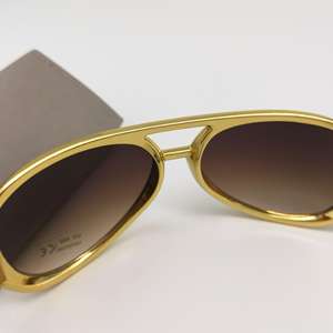 Lunettes de soleil vintage disco dorées années 60 pour costume de fête rock, lunettes de <span class=keywords><strong>rockstar</strong></span>, logo personnalisé accepté - Product Image 2