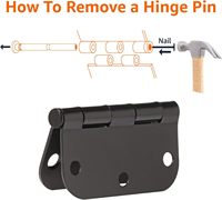 Charnières de porte intérieures robustes en acier For Basics, à rayon arrondi de 5/8 po, avec vis incluses, 3,5 po x 3,5 po, noir mat, lot de 18