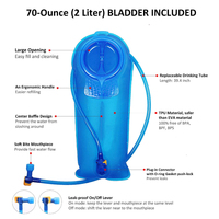 Vessie d'hydratation 2L TPU pour hommes et femmes Sac à dos tactique MOLLE pour randonnée, cyclisme, course à pied, escalade