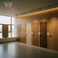 Puerta Interior de Madera Compuesta con Acabado PET, Minimalista, Resistente al Fuego, Directo de Fábrica, Personalizada, para Dormitorio, Hotel y Apartamento
