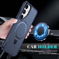 Coque de Téléphone avec Support Magnétique pour Samsung Galaxy S25 S24 Ultra S23 S22 S21 Plus FE, Coque Arrière Rigide en PC Anti-Choc