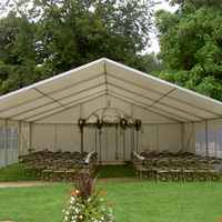Tente de réception extérieure en alliage d'aluminium en forme de A - Transparente blanche et bleue, ignifuge, imperméable, utilisable en toutes saisons