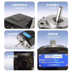 Denison Hydraulic Vane <b>Pump</b> T6E Series High Pressure Dual Vane 350 <b>Bar</b> Single Stage - Product Image 2