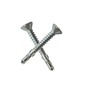 Blue Zinc CSK Flat Head Winged Self Tapping Screw Self Drilling Screw With Ears For Roof