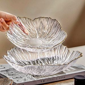 Plateau à fruits en verre en forme de pétale, design minimaliste, haute valeur esthétique, pour <span class=keywords><strong>table</strong></span> basse, en forme de fleur, en cristal perlé, pour collations lors de fêtes et réceptions - Product Image 2