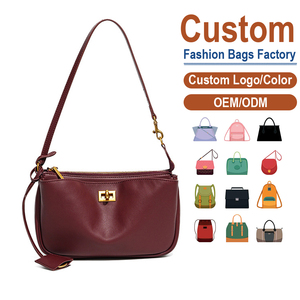 Bolso de Hombro de Cuero Genuino, Herrajes Dorados, Fábrica Personalizada OEM/ODM, Bolso de Mujer - Product Image 1