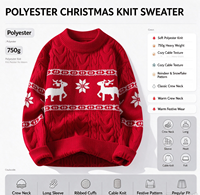 Pull en fibre de polyester, vêtements décontractés d'hiver pour Noël, style rétro ample et décontracté, pour hommes