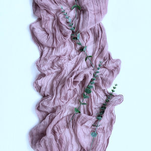 Elegant Modern Woven Crinkle <strong>Cheesecloth</strong> Table Runner 35x120 for Wedding Party Banquet Customizable - Product Image 4