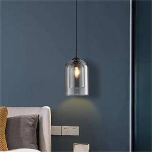 Luminaire suspendu en verre simple et moderne pour salle à manger, bar, personnalité créative, lampe suspendue de chevet pour chambre à coucher, verre ambre <span class=keywords><strong>anthracite</strong></span> - Product Image 2