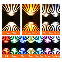 Applique Murale Solaire Étanche IP65, Éclairage Haut-Bas, Changement de Couleur RGB, Capteur Crépusculaire Automatique, pour Villa, Patio, Décoration Extérieure
