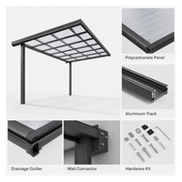 Pabellón Exterior Impermeable Personalizado, Pérgola con Estructura de Aluminio, Techo de Policarbonato, Gazebo de Jardín de Aluminio