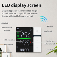 Tuya WiFi Room Thermostat Pengontrol Pemanas Cerdas yang Dapat Diprogram 7 Hari NTC ±1 ° C Child Lock LED Display Tipe 86
