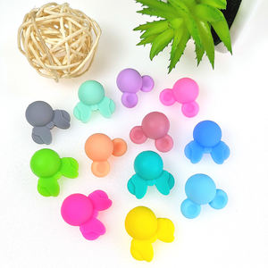 2025 nuevo diseño respetuoso con el medio ambiente 10 colores cuentas de dibujos animados de silicona fácil de atar cuentas de dentición de bebé de silicona para clip de chupete - Product Image 4
