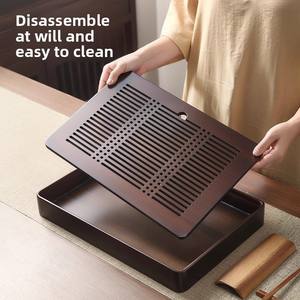 Conjunto Médio De Chá Kung Fu Com Armazenamento De Água Bandeja De Chá Retro Estilo Chinês Para Casa Mesa De Chá Gongfu Com Caixa De Armazenamento De Água - Product Image 4