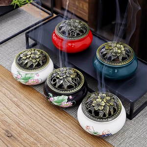 陶器製香炉 小型アロマセラピーストーブ 家庭用工場卸売 磁器香炉 - Product Image 2