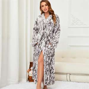 假日睡衣家庭动物印花睡衣涤纶浴袍3xl按摩水疗保暖睡袍 - Product Image 4