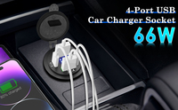 Prise de chargeur de voiture pour moto 83W, charge rapide PD30W, double prise USB Type C 22.5W, adaptateur d'alimentation pour téléphone avec voltmètre, étanche