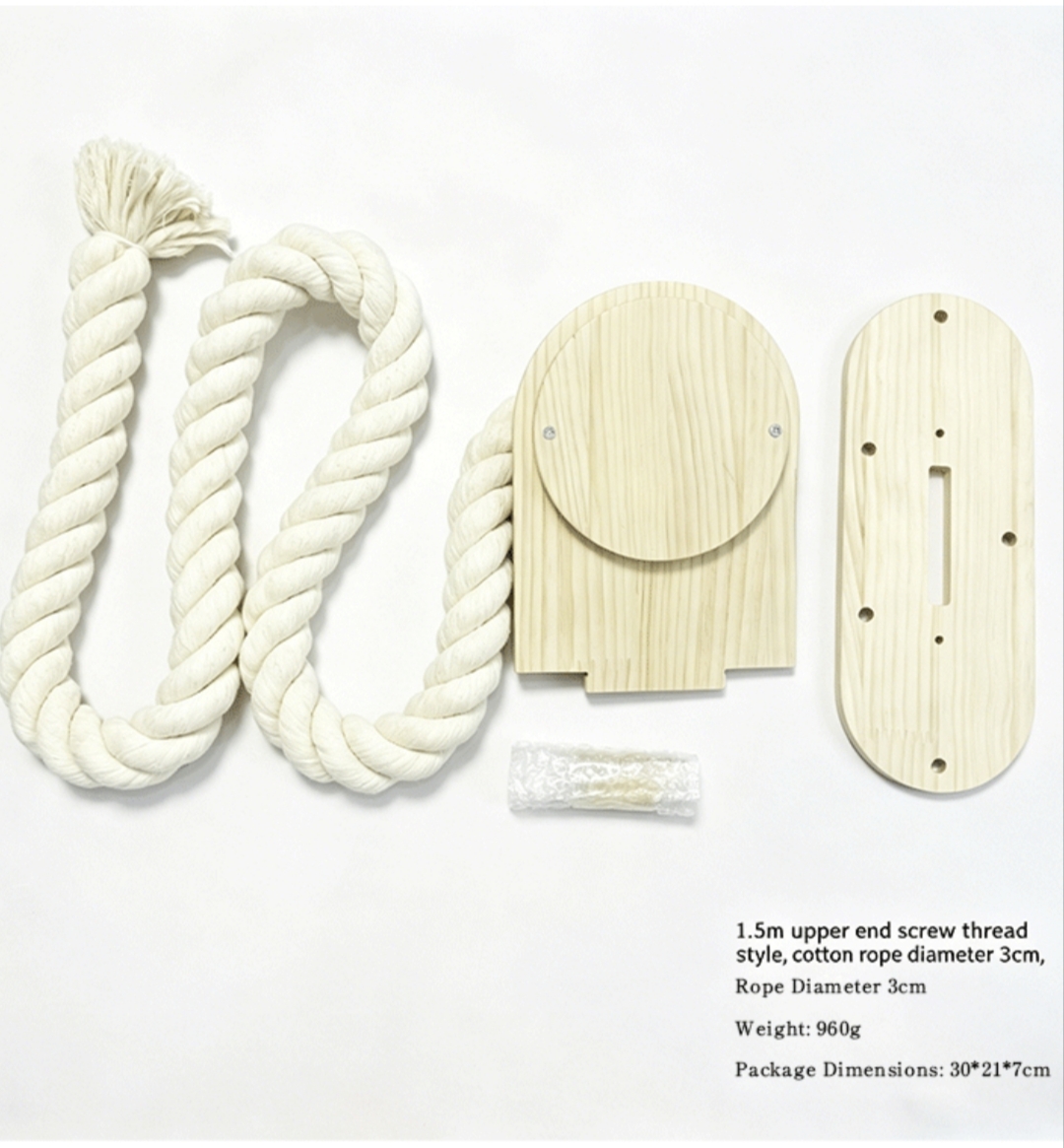 1.5m Cotton Rope Upper End Screw Thread Style