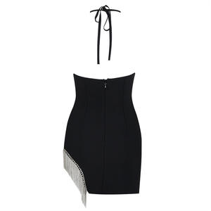 Personnalisé de haute qualité dames robes de bal élégant contraste maille paillettes diamant décoration dentelle fête robe de soirée pour les femmes - Product Image 3