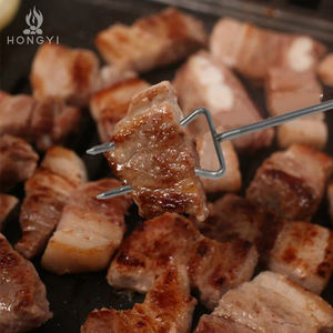 Fourchettes de barbecue rétractables de bonne qualité ménage Portable en forme de U Hot Dog bâton de guimauve avec manche en bois - Product Image 6