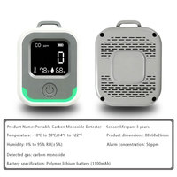 Détecteur d'alarme de monoxyde de carbone portable haute sensibilité 5-en-1, étanche IP65, pour camping extérieur, avec avertisseur sonore/vibrations 80 dB