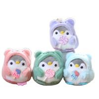 Vente en gros de petits animaux en peluche pingouin porte-clés en peluche mini pingouin Kawaii porte-clés sac à dos breloque décoration pendentif
