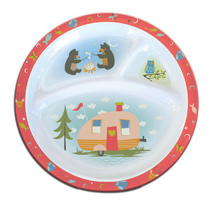 Service de table rond à 3 compartiments pour enfants, <span class=keywords><strong>vaisselle</strong></span> en <span class=keywords><strong>mélamine</strong></span>, en <span class=keywords><strong>bambou</strong></span>, dessin animé, pour enfants, pièces - Product Image 2
