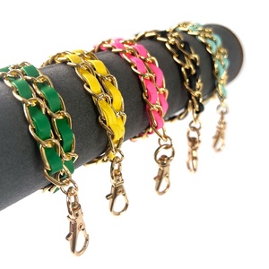 Bolso de cuero PU colorido de alta calidad, cadena de Metal, correas cruzadas para teléfono móvil, cordón, cadena hecha a mano para pulsera de cartera - Product Image 4