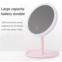Miroir de maquillage pour écran tactile portable de voyage avec logo personnalisé pliable USB rechargeable et lumière LED cosmétique miroir de maquillage