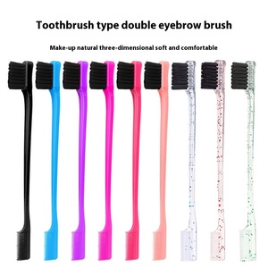 Brocha de Maquillaje 3 en 1 con Mango de Plástico y Doble Cabezal <span class=keywords><strong>para</strong></span> Cejas, Peine y Control de Bordes, al por Mayor y Personalizable - Product Image 2