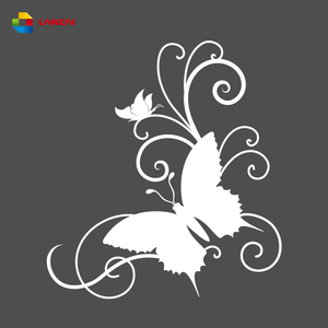 Autocollants décoratifs pour <span class=keywords><strong>voiture</strong></span> en forme de <span class=keywords><strong>papillon</strong></span> et de fleur, autocollants amovibles pour porte et fenêtre - Product Image 2