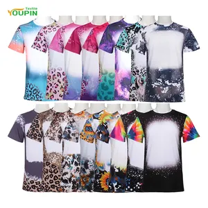 T-Shirt multicolore con candeggina sintetica per adulti T-Shirt con stampa a sublimazione T-Shirt 95% poliestere candeggina