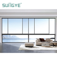 SUNGYE Modernes Haus-Aluminiumfenster Vollansicht-Schiebefenster Doppelt Gehärtetes Glas Mehrspuriges Design Schiebefenster mit Fliegengitter