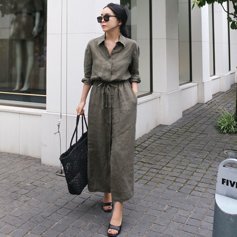 knee length dresses for ladies Long Linen Sleeveless Dress – Organic Comfort for Warm Days main image 1
