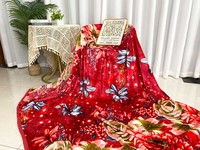 Vente en gros de couverture d'hiver en flanelle de luxe en polyester avec impression florale pour lit double