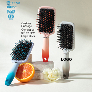 Brosse démêlante et coiffante anti-statique à coussin d'air, à picots ronds en nylon, pour cheveux bouclés, avec dégradé de couleurs, pour la maison et la mode - Product Image 1