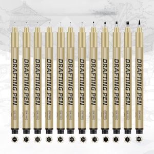 Lot de 12 stylos micro-pointe noirs pour dessin et art, encre fine et imperméable, idéal pour le journaling, les croquis et les contours - Product Image 2