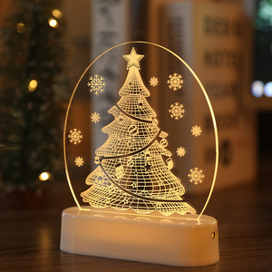 Luces Nocturnas LED 3D de Navidad, Funcionan con Pilas AAA, Lámpara de Noche con Luz Blanca Cálida para Fiestas Navideñas y Ambiente Festivo - Product Image 5
