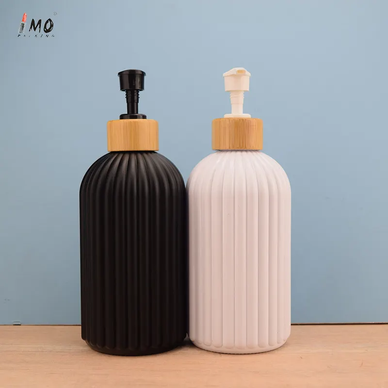 Botella de champú de lujo botellas de acondicionador 500ml botella de champú de plástico para acondicionador de cabello