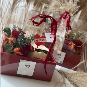 Bolsas de papel de pvc transparente para flores, bolsa de transporte de regalo con <span class=keywords><strong>arreglo</strong></span> <span class=keywords><strong>floral</strong></span>, rectangular, transparente, ramo de cartón, <span class=keywords><strong>caja</strong></span> de transporte para pasteles y frutas - Product Image 4